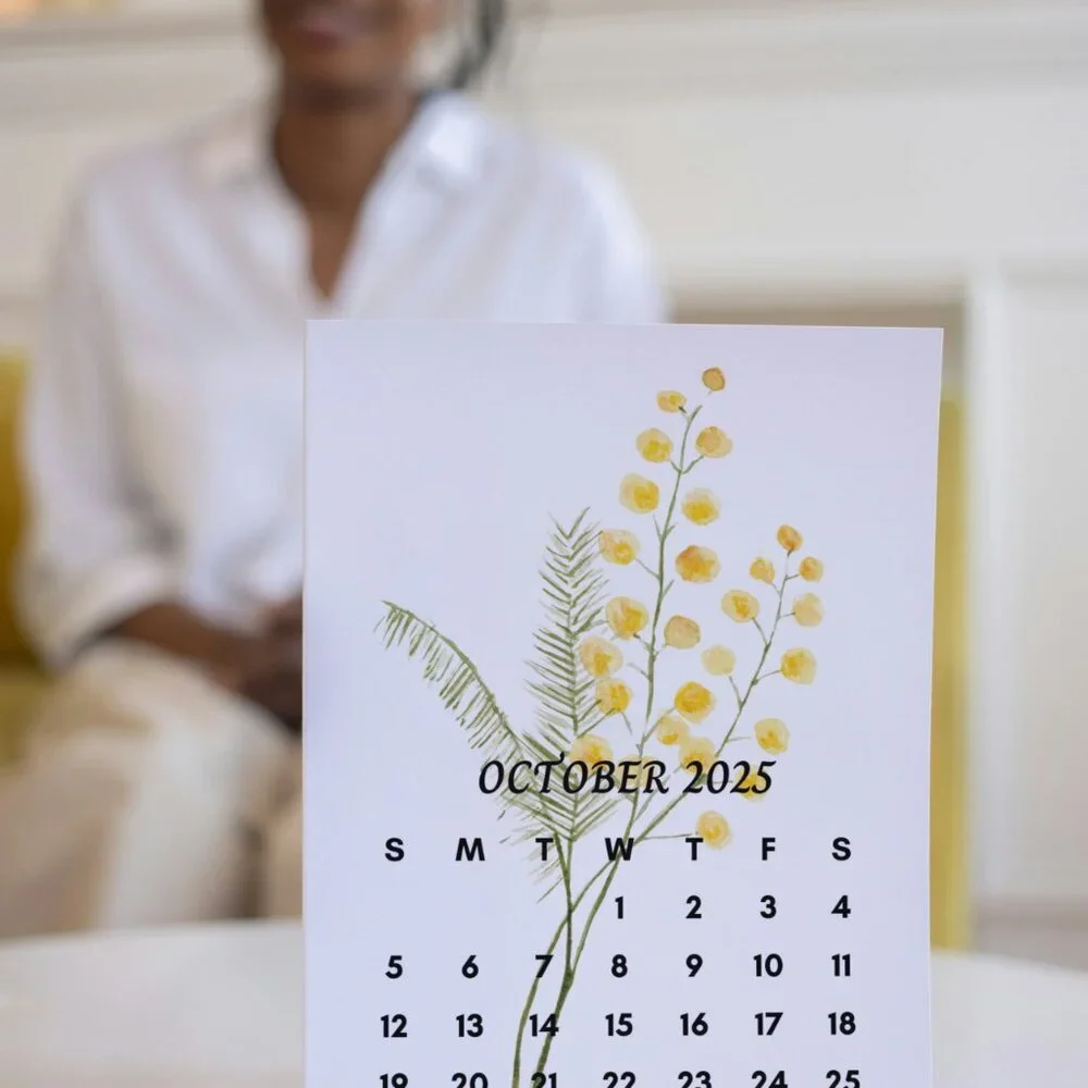 NEW 2025 Floral Watercolors Desk Calendar Cards - 5x7 Calendar Card Refills